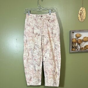 Kitten Print Barrel Jeans size XS unbranded